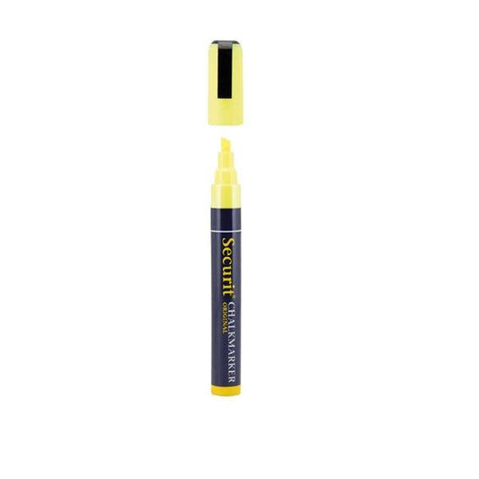 Securit SMA510-YE Liquid Chalk Marker Medium 2-6 mm Nib, Color Yellow, Set of 3