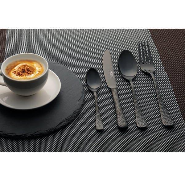 Furtino Hamford Dessert Spoon Black Mirror 18/10 Stainless Steel Dessert Spoon 4 mm, Pack of 12