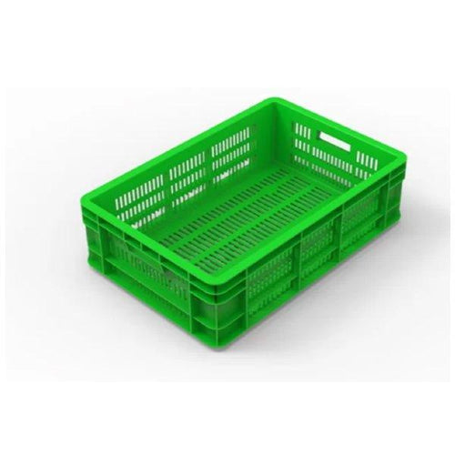 THS Plastic Ventilated Crate L 600 x W 400 x H 170 mm, Green