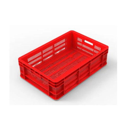 THS Plastic Ventilated Crate L 600 x W 400 x H 280 mm, Red