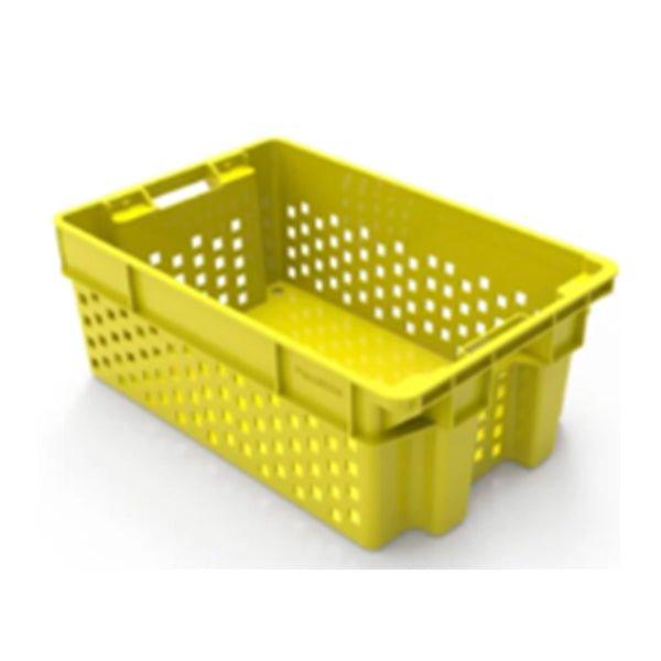 Ventilated Crate L 600 x W 400 x H 170 mm, Yellow - thehorecastore
