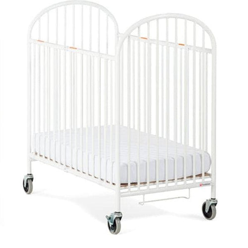 Buy Foundations Pinnacle Compact Folding Metal Baby Crib OM to 20 Kg L 101.6 x W 71.12 x H 109.22 cm 4 Sides Folding 360 Welding Process Steel Construction Non Marking Wheels Easy Fold Color White Hor...