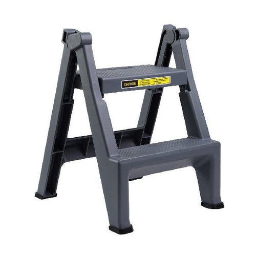 Trust Commercial Portable Folding 2 Step Stool with Wide & Anti-Slip Pedals for Household, Kitchen, Office