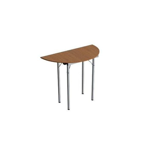 Beechwood Half Round Table L 120 x W 45 x H 75 cm, Sturdy And Space-Saving, MDF Laminated Table Tops With Folding Legs