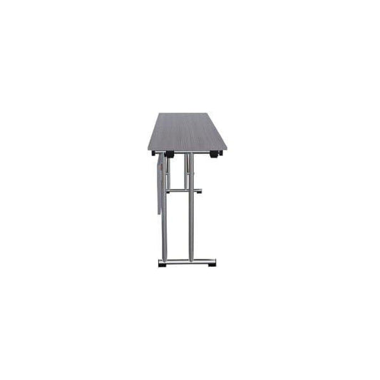 Ash Modesty Panel L 120 x W 30, MDF Laminated Table Tops With Black Metal Folding Legs. - HorecaStore