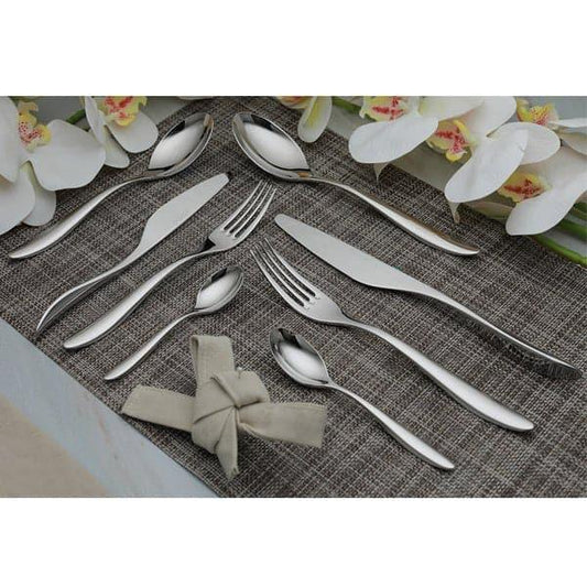 Furtino Wave 18/10 Stainless Steel Cake Fork 4 mm, Length 16 cm, Pack of 12 - thehorecastore