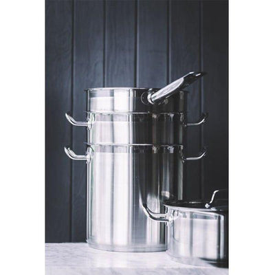 Lacor Spain 57132 Stainless Steel Eco Chef Stockpot 32 cm, 25.70 Liters Induction - thehorecastore