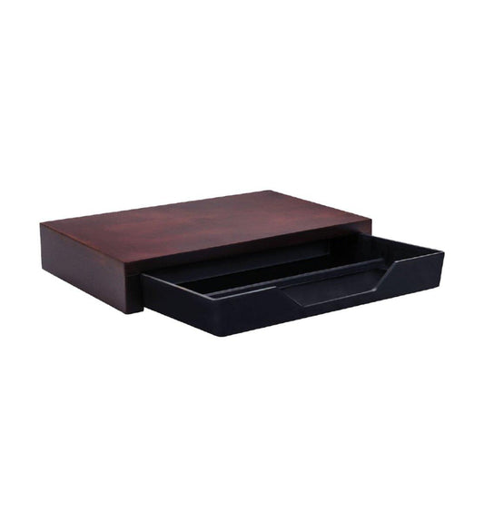 Roomwell UK Spacesaver Plus Welcome Tray L 15.8 x W 26 x H 4.6 cm, Color Mahogany - thehorecastore